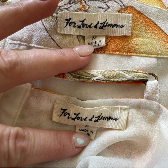 For Love & Lemons Limonada Yellow White Citrus Ruffle Skirt Top Set EUC Size S/M - Picture 10 of 12